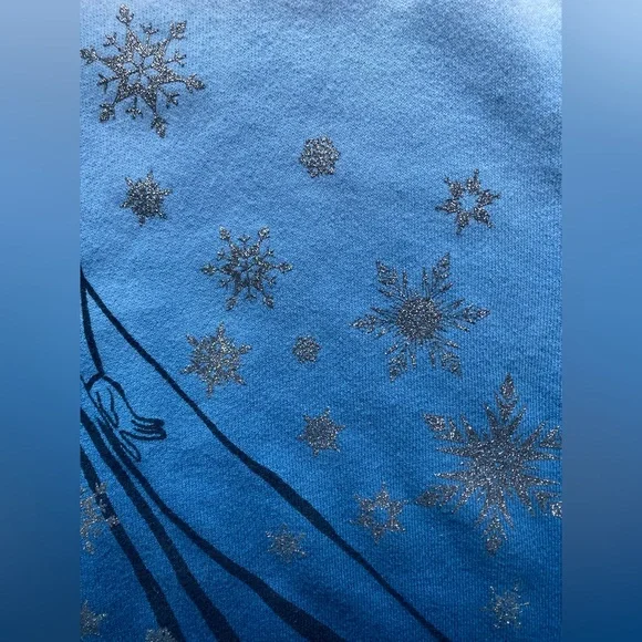 Disney Store Disney Frozen Princess Elsa Sweatshirt White & Blues NWT Sz Medium - Picture 5 of 10